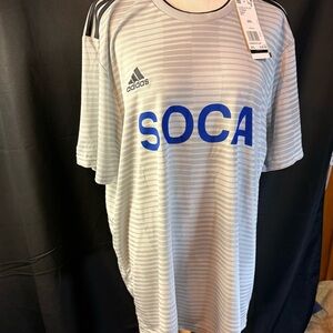 Adidas White and Blue Men's Jersey